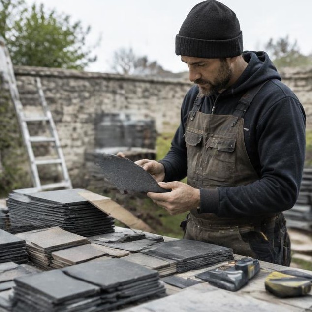 Toiture en ardoise : préparer une réparation avec un couvreur — illustration du blog Artisans Réunis
