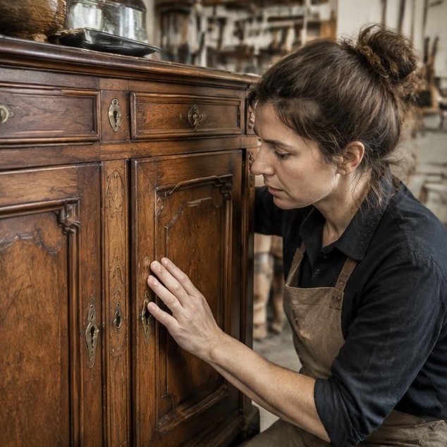 Restaurer un meuble ancien sans effacer son histoire — illustration du blog Artisans Réunis