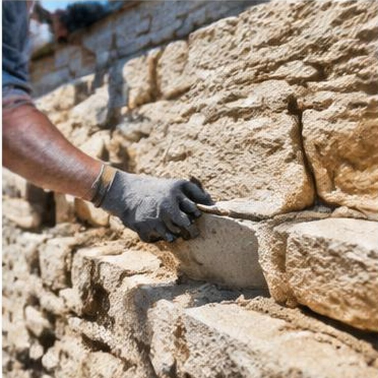 Illustration d’un mur en pierres et de son jointoiement