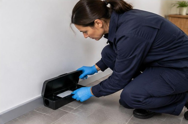 Illustration originale : inspection d’un dispositif de surveillance des nuisibles